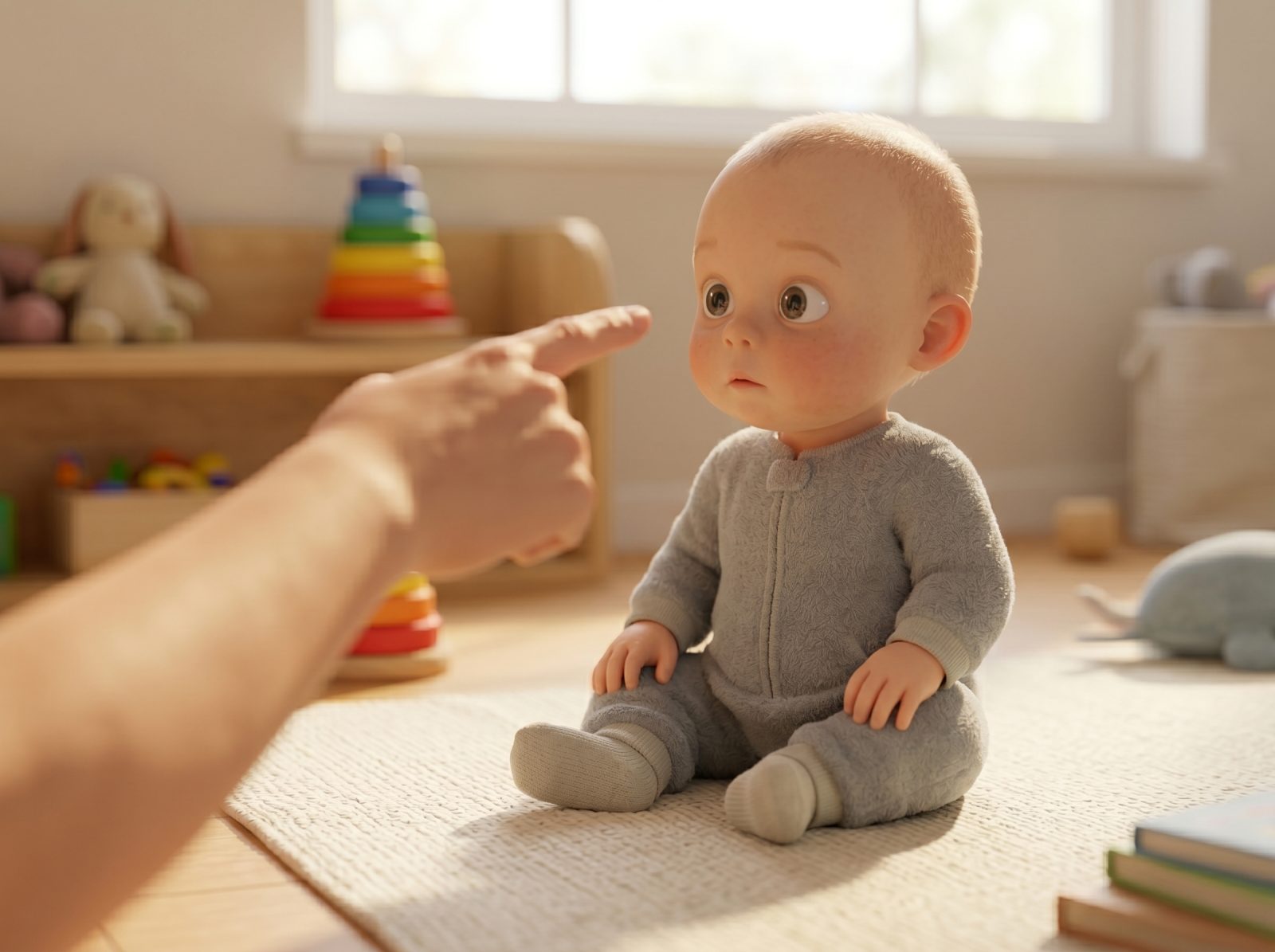 Executes gaze following (Visual Joint Attention)