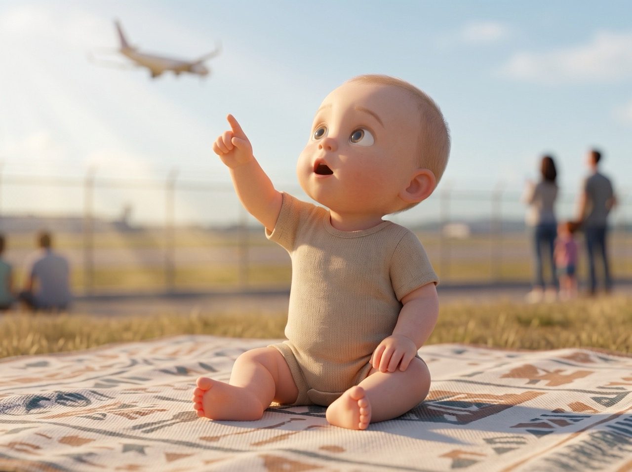 Airplane Spotting at a Viewing Park