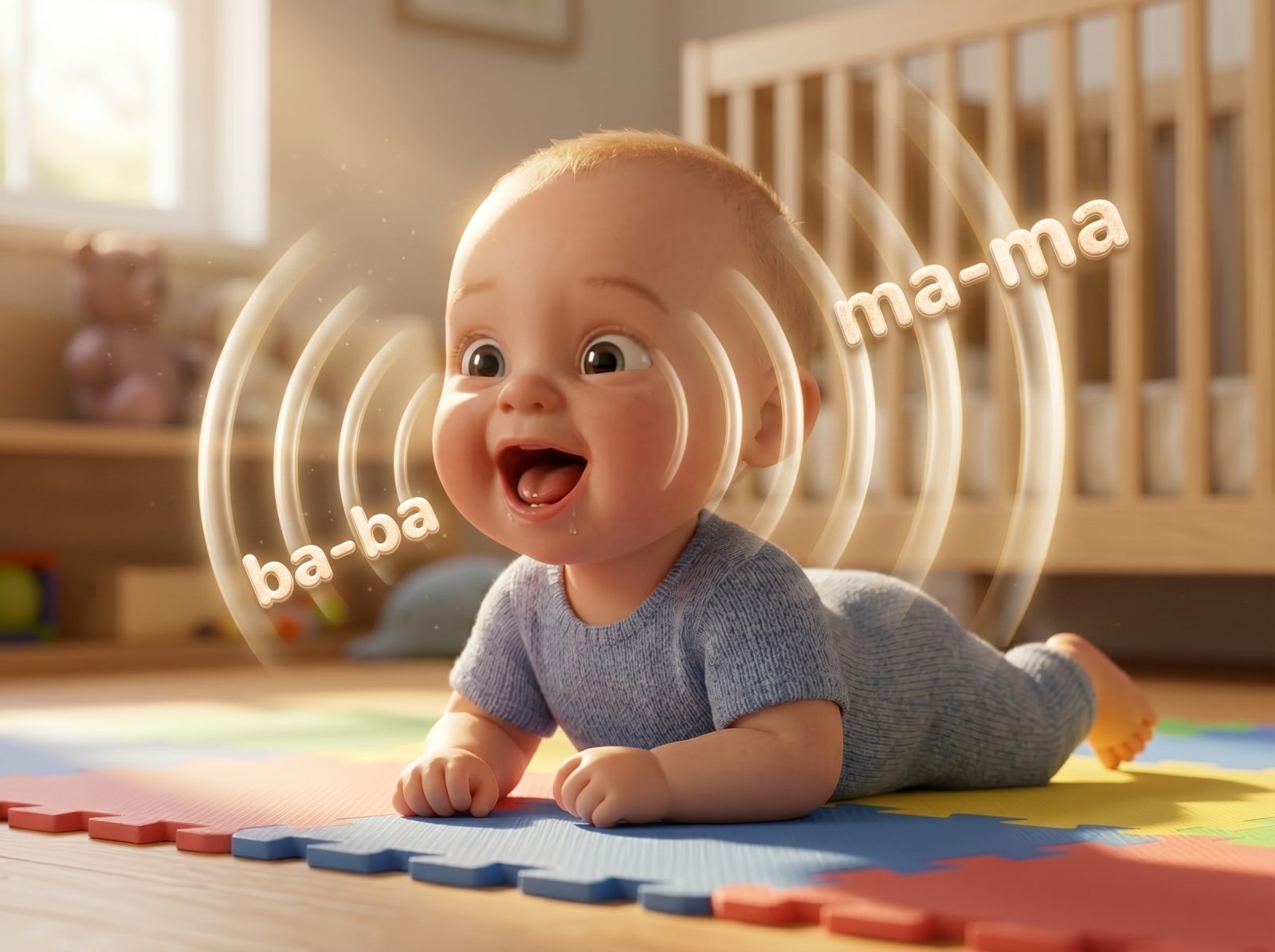 Babbles with consonant sounds