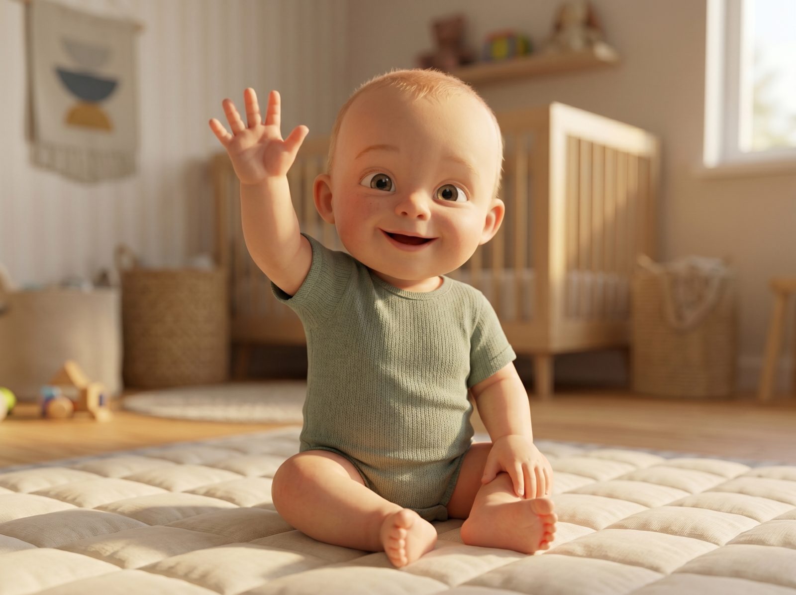 Waves bye bye on gesture