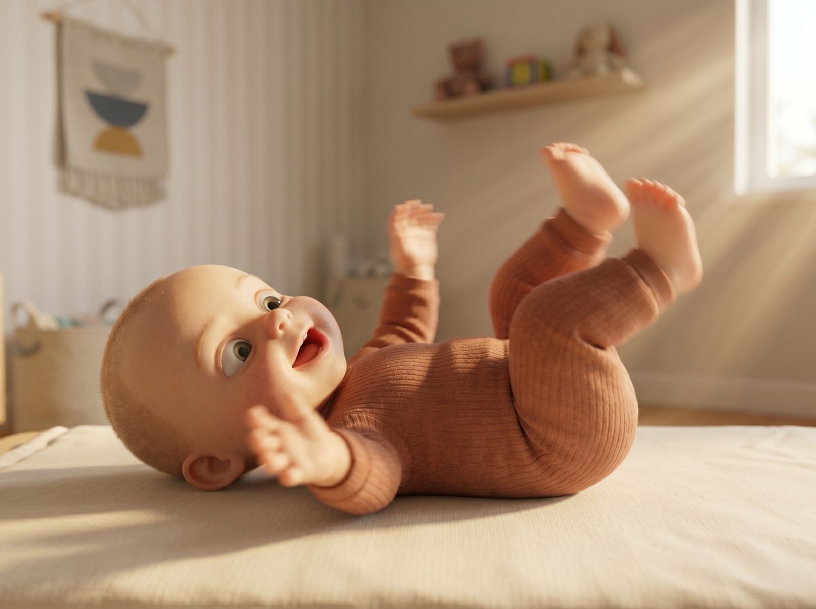 Moves both arms and both legs