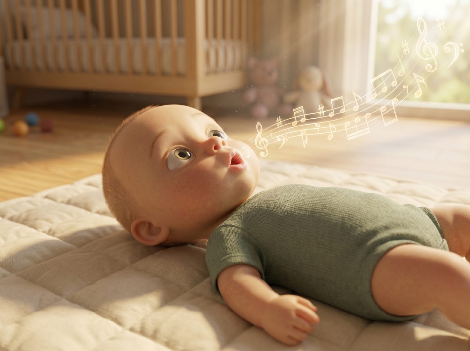 Makes cooing sounds