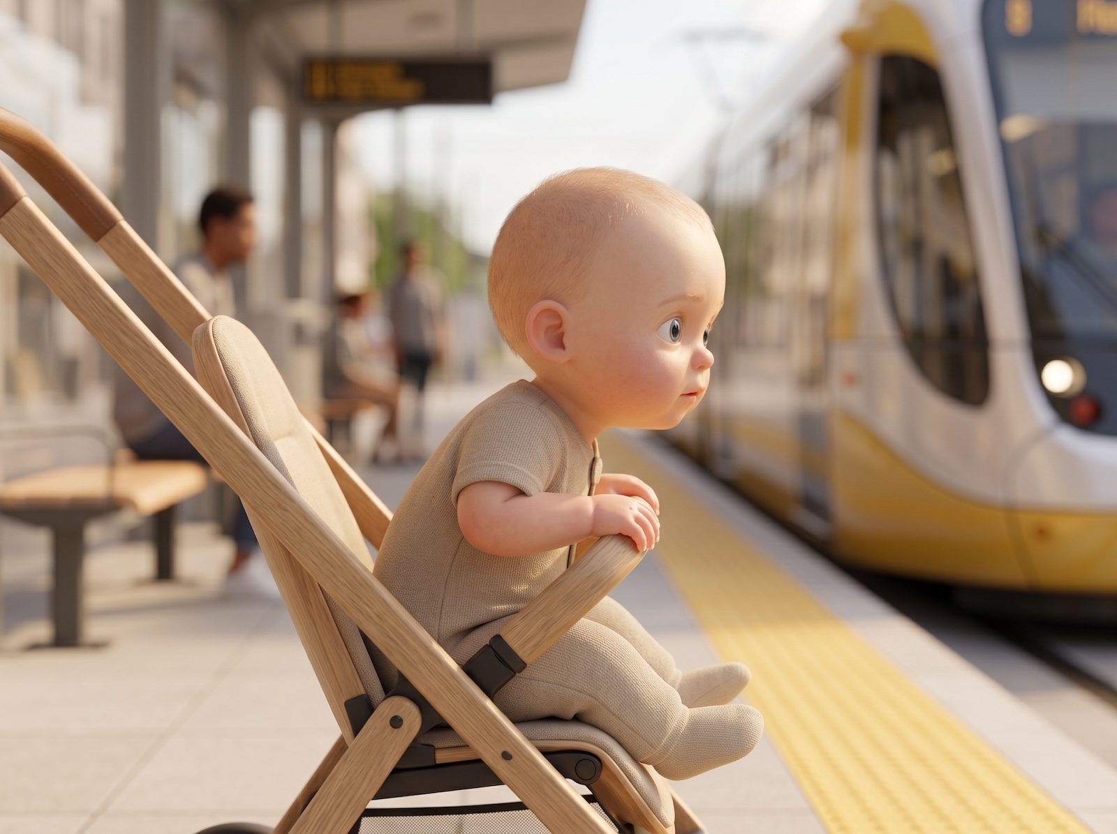 Fahrzeuge an der Tram- oder Bushaltestelle beobachten