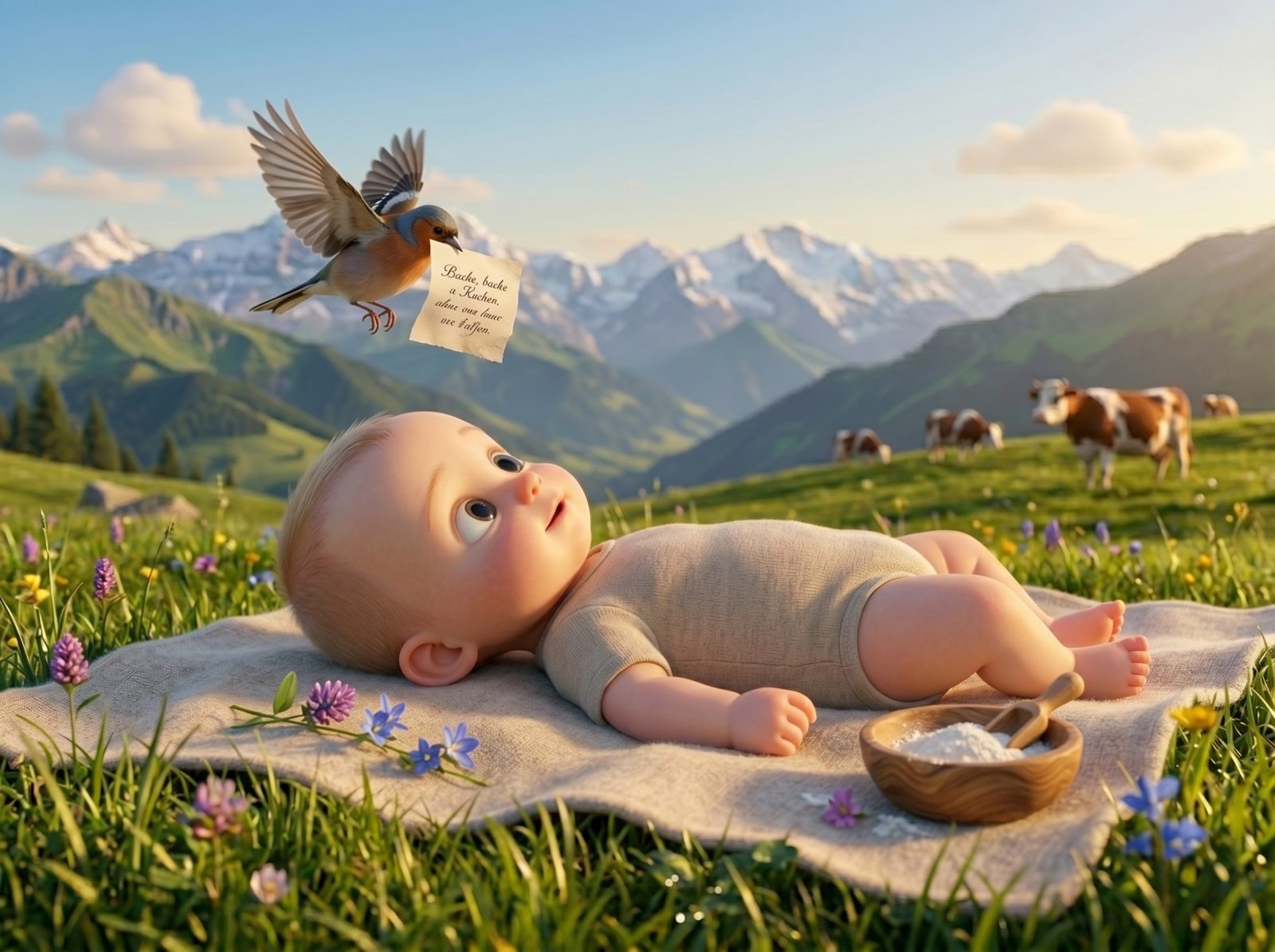 Kommt ein Vogel geflogen (يأتي عصفور طائرًا)
