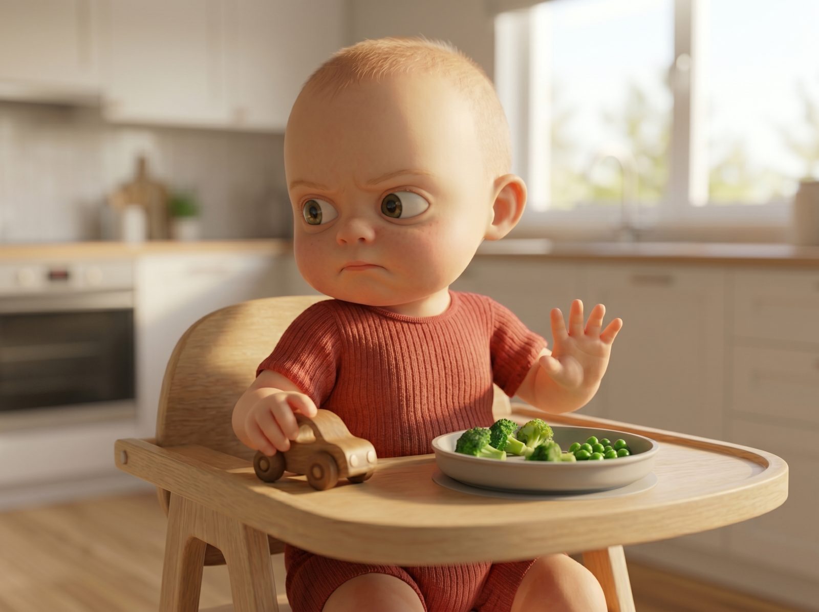 Enters selective eating phase (Food Neophobia Onset)