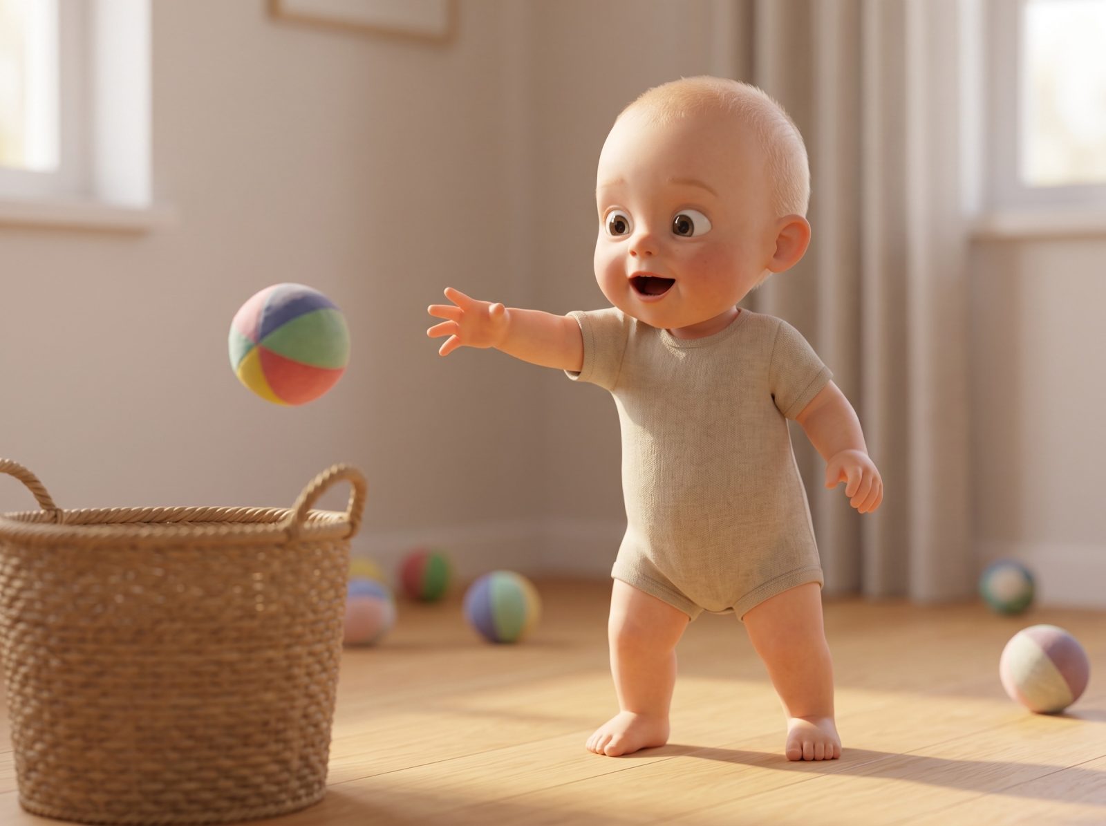 Ball Toss Into the Basket